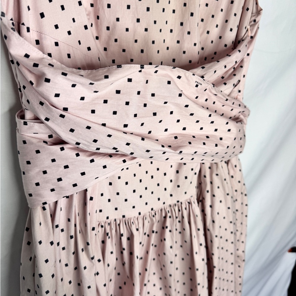 Prada Vintage Pink Squared Polka Dot Dress - Picture 12 of 16